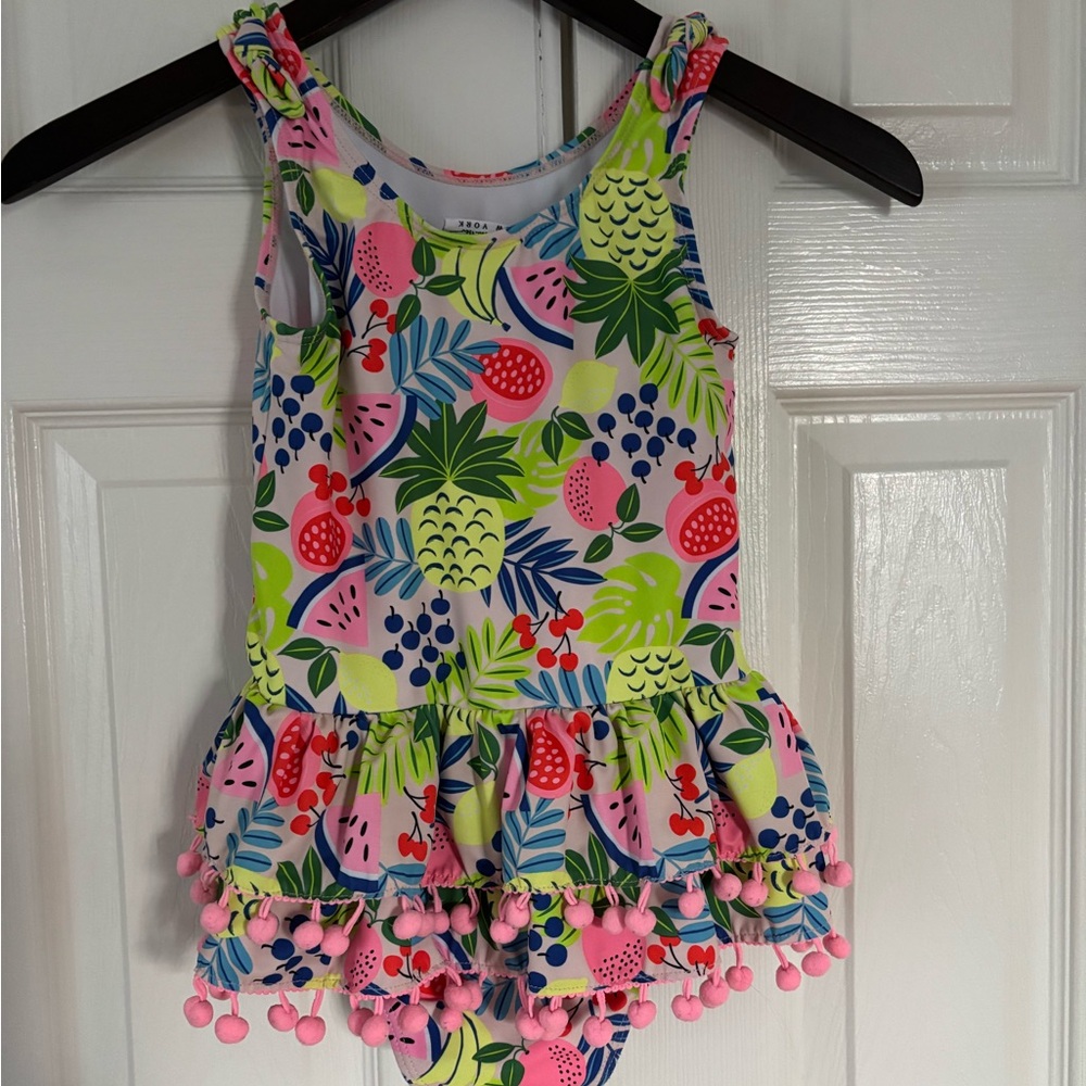 Nicole Miller Kids Swim One Piece - Multicolor Tropical Print